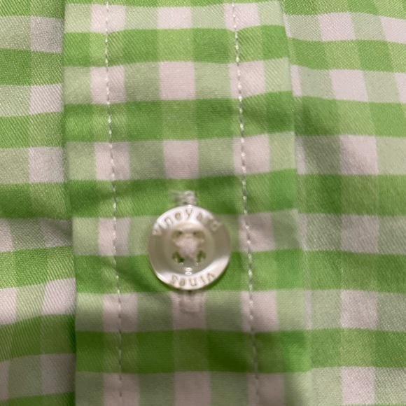 Vineyard Vines On-The-go Brrr° Gingham Button Down LS Shirt Lime Green Size XXL - Picture 5 of 11